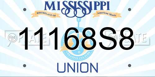 11168S8 Mississippi License Plate