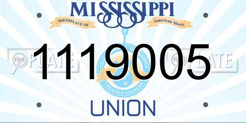 1119005 Mississippi License Plate