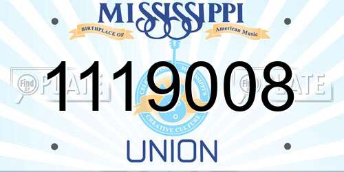1119008 Mississippi License Plate