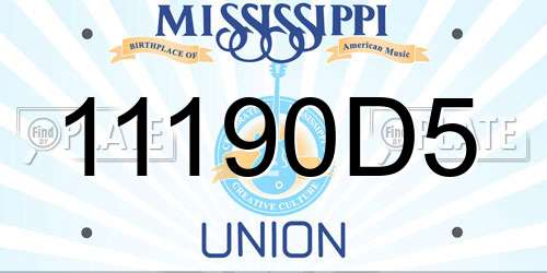 11190D5 Mississippi License Plate