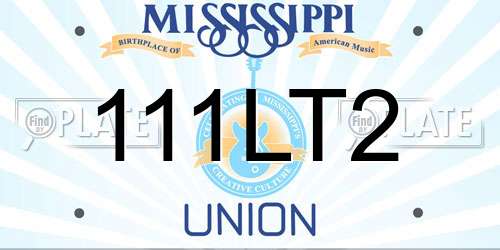 111LT2 Mississippi License Plate