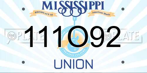 111O92 Mississippi License Plate