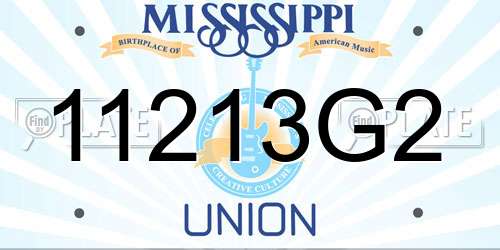 11213G2 Mississippi License Plate