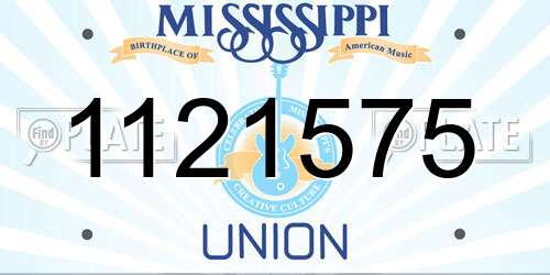 1121575 Mississippi License Plate