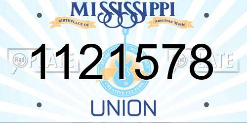 1121578 Mississippi License Plate