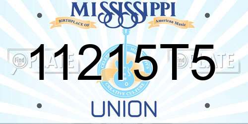 11215T5 Mississippi License Plate