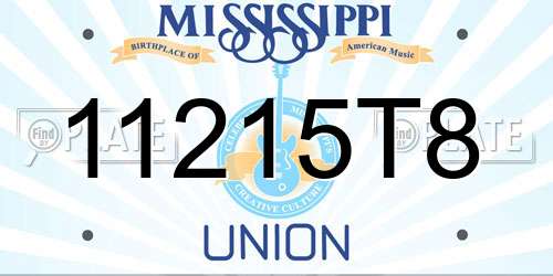 11215T8 Mississippi License Plate