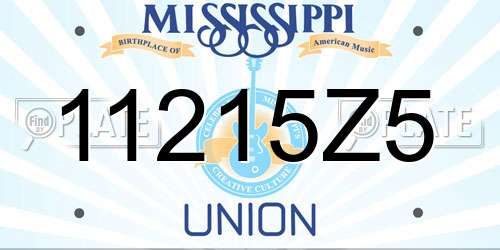 11215Z5 Mississippi License Plate