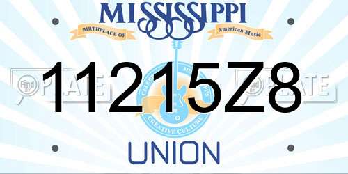 11215Z8 Mississippi License Plate