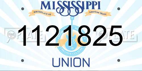 1121825 Mississippi License Plate