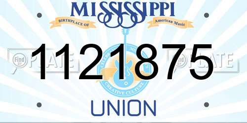 1121875 Mississippi License Plate