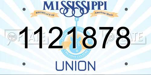 1121878 Mississippi License Plate