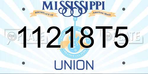 11218T5 Mississippi License Plate
