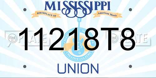 11218T8 Mississippi License Plate