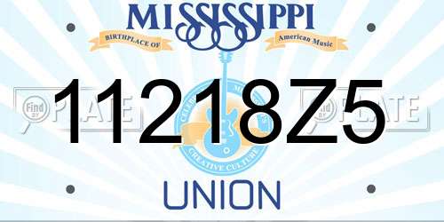 11218Z5 Mississippi License Plate
