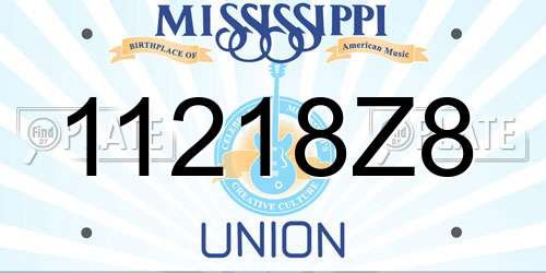 11218Z8 Mississippi License Plate