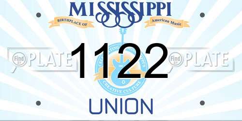 1122 Mississippi License Plate
