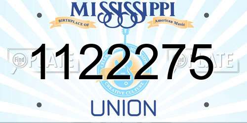 1122275 Mississippi License Plate