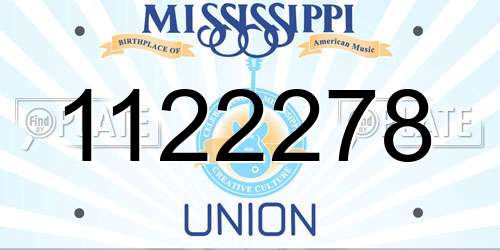 1122278 Mississippi License Plate