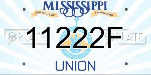 11222F Mississippi License Plate