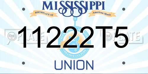 11222T5 Mississippi License Plate