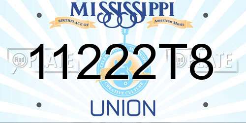 11222T8 Mississippi License Plate