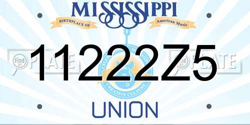 11222Z5 Mississippi License Plate