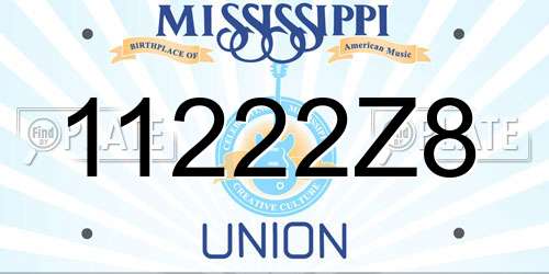 11222Z8 Mississippi License Plate