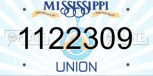 1122309 Mississippi License Plate