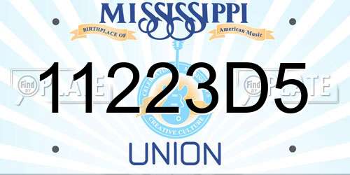 11223D5 Mississippi License Plate