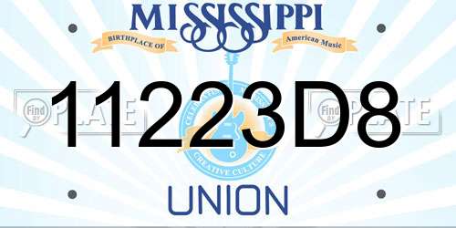 11223D8 Mississippi License Plate