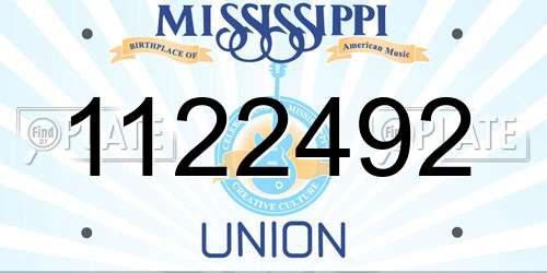 1122492 Mississippi License Plate