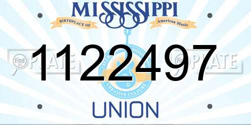 1122497 Mississippi License Plate