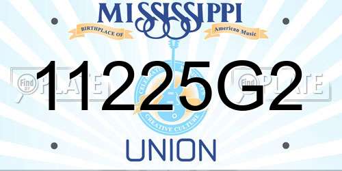 11225G2 Mississippi License Plate