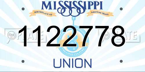 1122778 Mississippi License Plate
