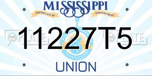 11227T5 Mississippi License Plate
