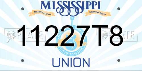 11227T8 Mississippi License Plate