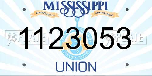 1123053 Mississippi License Plate