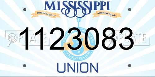 1123083 Mississippi License Plate