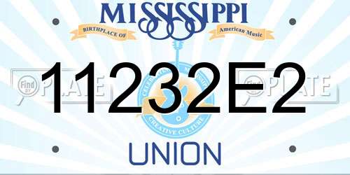 11232E2 Mississippi License Plate
