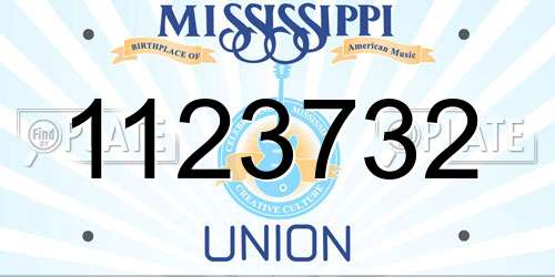 1123732 Mississippi License Plate