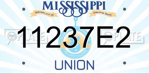 11237E2 Mississippi License Plate
