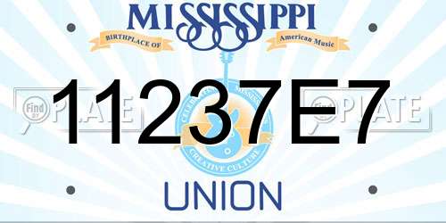 11237E7 Mississippi License Plate
