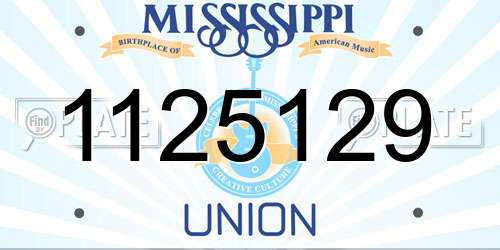 1125129 Mississippi License Plate