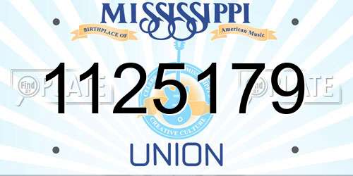 1125179 Mississippi License Plate