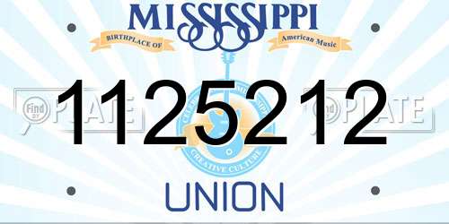 1125212 Mississippi License Plate