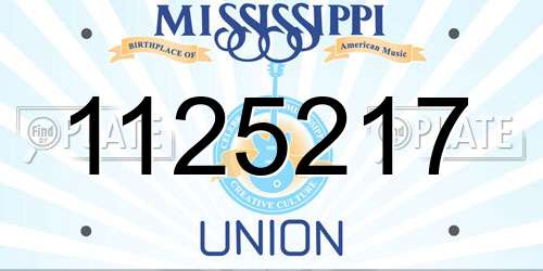 1125217 Mississippi License Plate