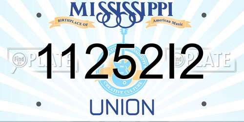 11252I2 Mississippi License Plate