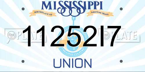 11252I7 Mississippi License Plate