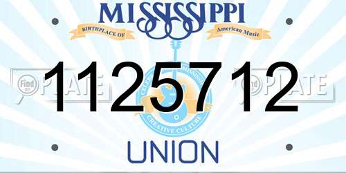 1125712 Mississippi License Plate